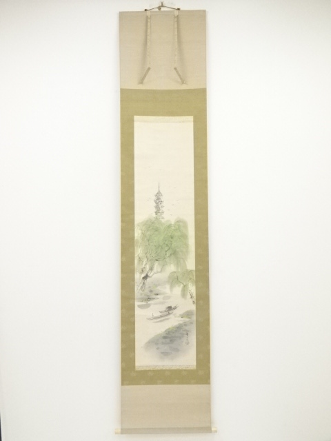 JAPANESE HANGING SCROLL / HAND PAINTED / SCENERY
